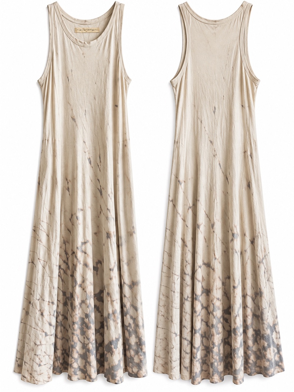 Raquel Allegra Cream Marble Tie-Dye Maxi Dress